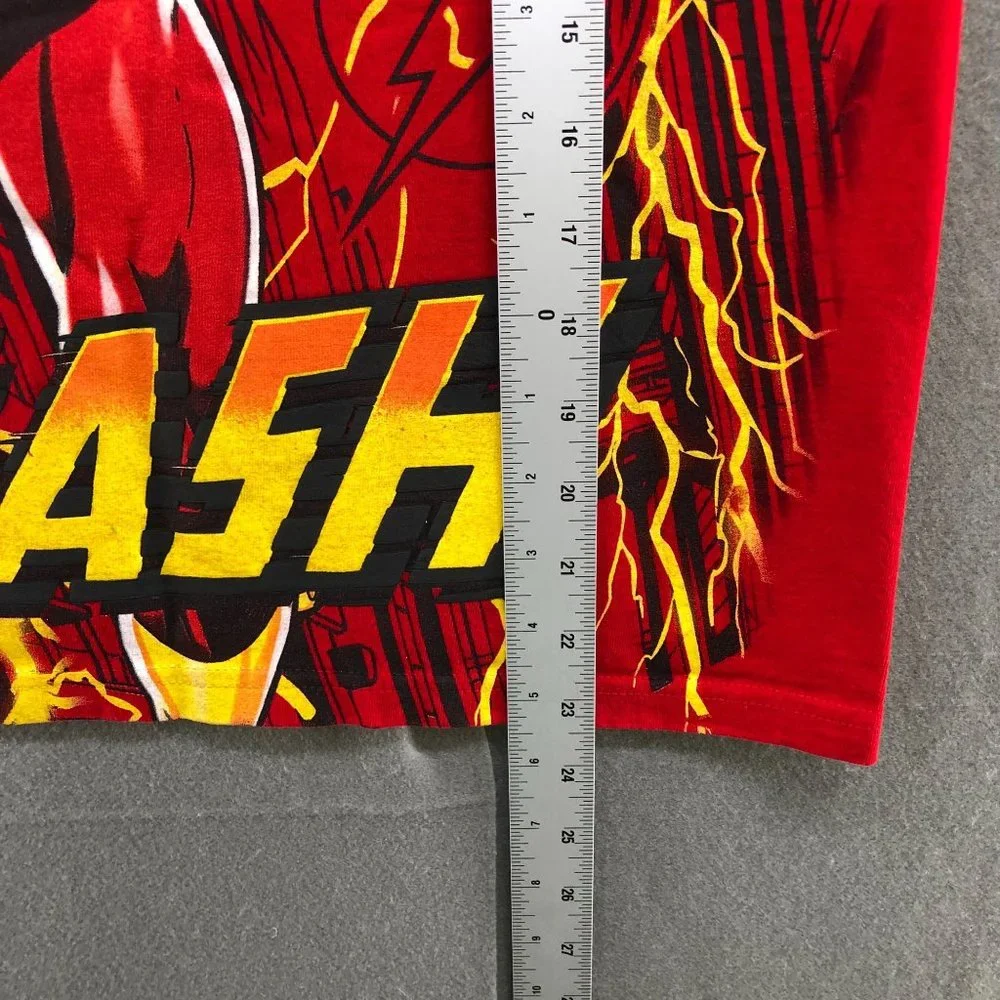 DC Comics Flash‎ Graphic T Shirt Kids Boys XL (14-16) Red Short Sleeve Crewneck